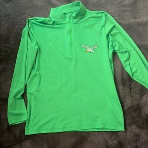 Green Quarter-Zip Pullover with Embroidered Logo